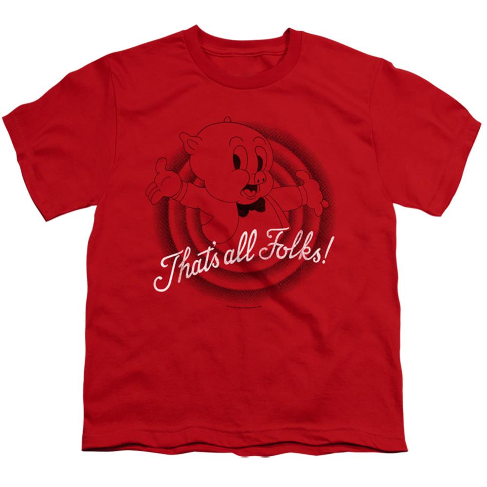 Looney Tunes That's All Folks Youth 18/1 100% Cotton Short-Sleeve T-Shirt