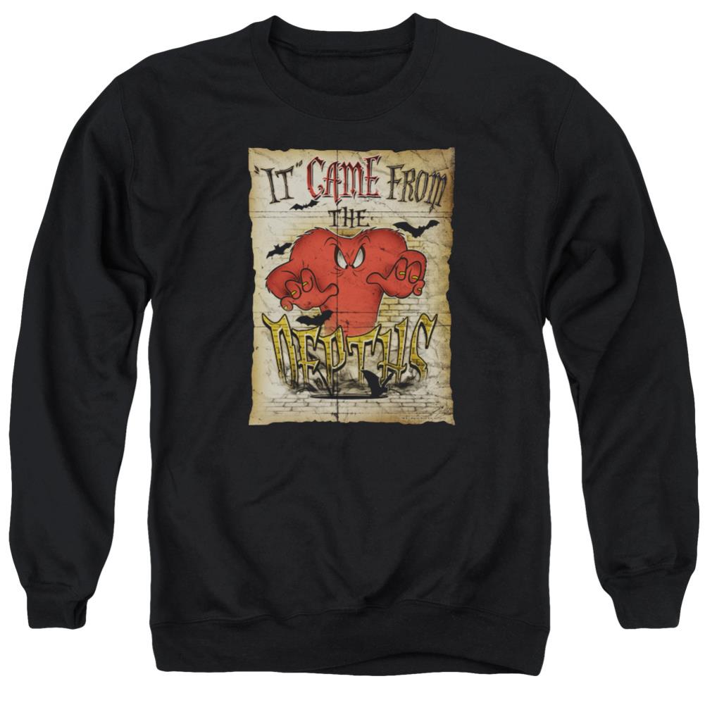 Looney Tunes The Depths Men's Crewneck 50 50 Poly Long-Sleeve T-Shirt