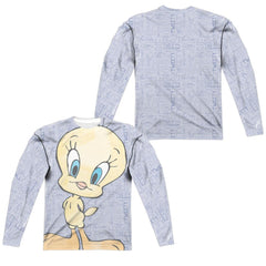 Looney Tunes Tweety Girl (Front/Back Print) Men's Regular Fit Polyester Long-Sleeve T-Shirt