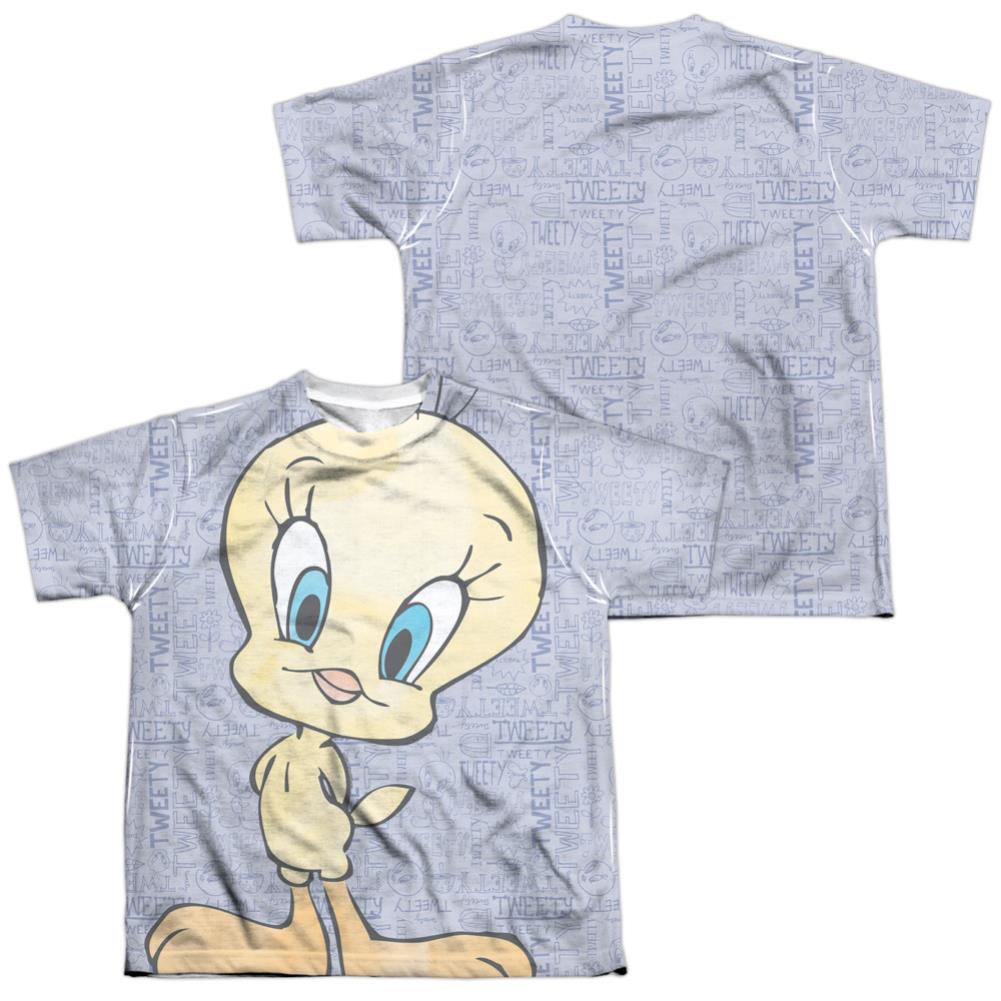 Looney Tunes Tweety Girl (Front/Back Print) Youth Regular Fit Poly Short-Sleeve T-Shirt