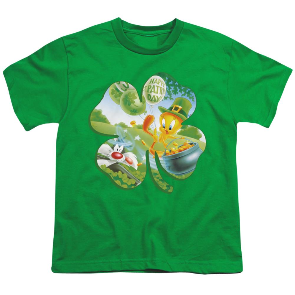 Looney Tunes Tweety Shamrock Youth 18/1 100% Cotton Short-Sleeve T-Shirt
