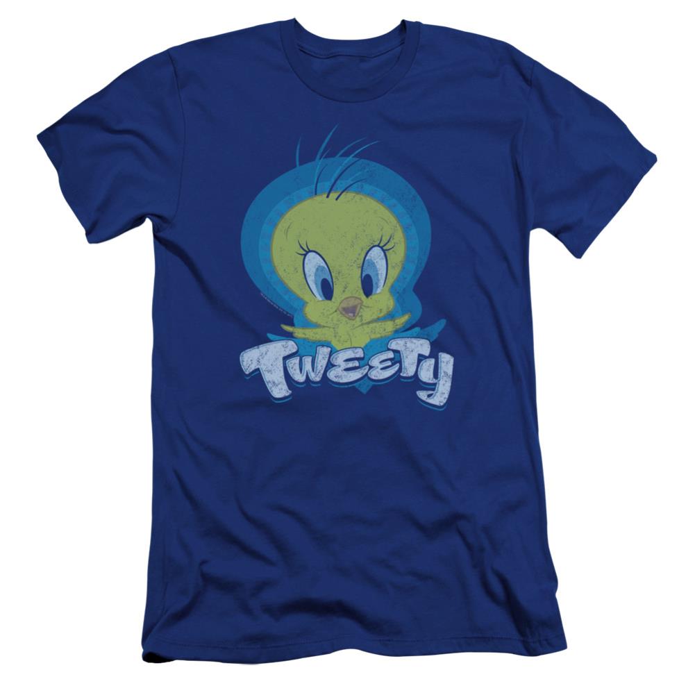 Looney Tunes Tweety Swirl Men's Ultra-Soft 30/1 Cotton Slim Short-Sleeve T-Shirt