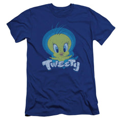 Looney Tunes Tweety Swirl Men's Ultra-Soft 30/1 Cotton Slim Short-Sleeve T-Shirt