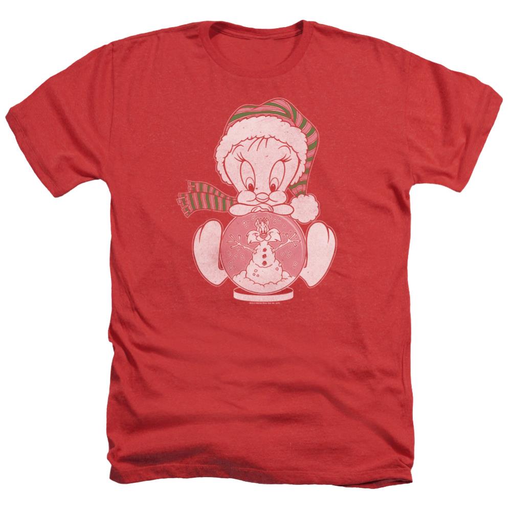 Looney Tunes Tweey Globe Men's 30/1 Heather 60 40 Poly Short-Sleeve T-Shirt