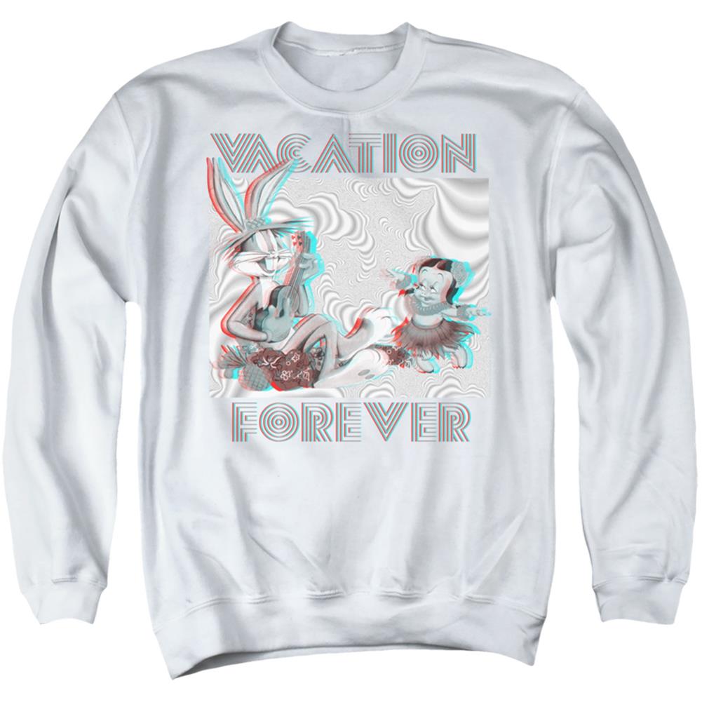 Looney Tunes Vacation Forever Men's Crewneck 50 50 Poly Long-Sleeve T-Shirt