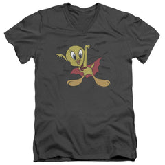 Looney Tunes Vampire Tweety Men's 30/1 Cotton Slim V-Neck T-Shirt