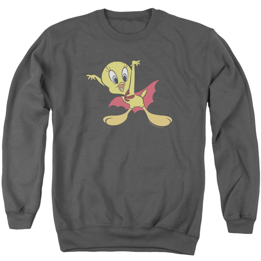 Looney Tunes Vampire Tweety Men's Crewneck 50 50 Poly Long-Sleeve T-Shirt