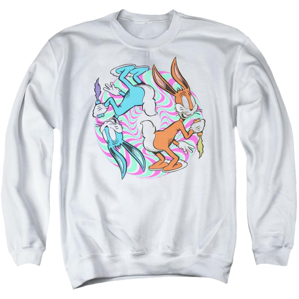 Looney Tunes Wacky Wabbit Men's Crewneck 50 50 Poly Long-Sleeve T-Shirt