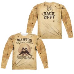 Looney Tunes Wanted (Front/Back Print) Men's Regular Fit Polyester Long-Sleeve T-Shirt