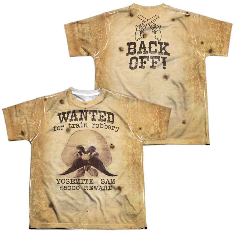 Looney Tunes Wanted (Front/Back Print) Youth Regular Fit Poly Short-Sleeve T-Shirt