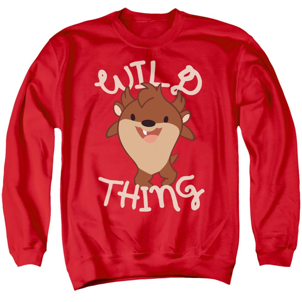 Looney Tunes Wild Thing Kid Men's Crewneck 50 50 Poly Long-Sleeve T-Shirt