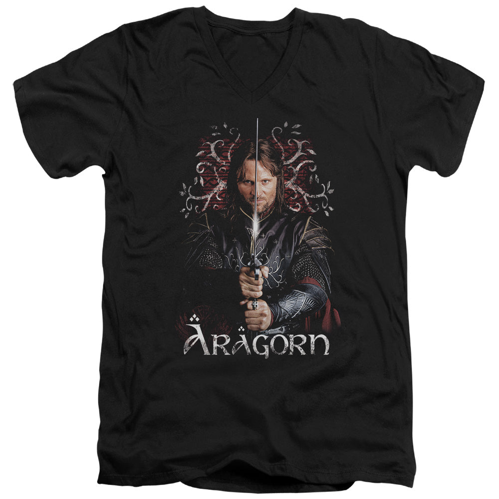 Lord Of The Rings Aragorn Men's 30/1 Cotton Slim V-Neck T-Shirt