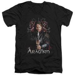 Lord Of The Rings Aragorn Men's 30/1 Cotton Slim V-Neck T-Shirt