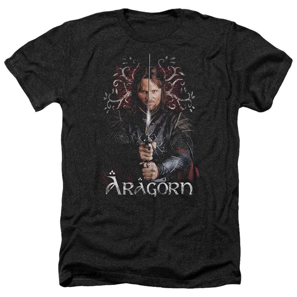 Lord Of The Rings Aragorn Men's 30/1 Heather 60 40 Poly Short-Sleeve T-Shirt