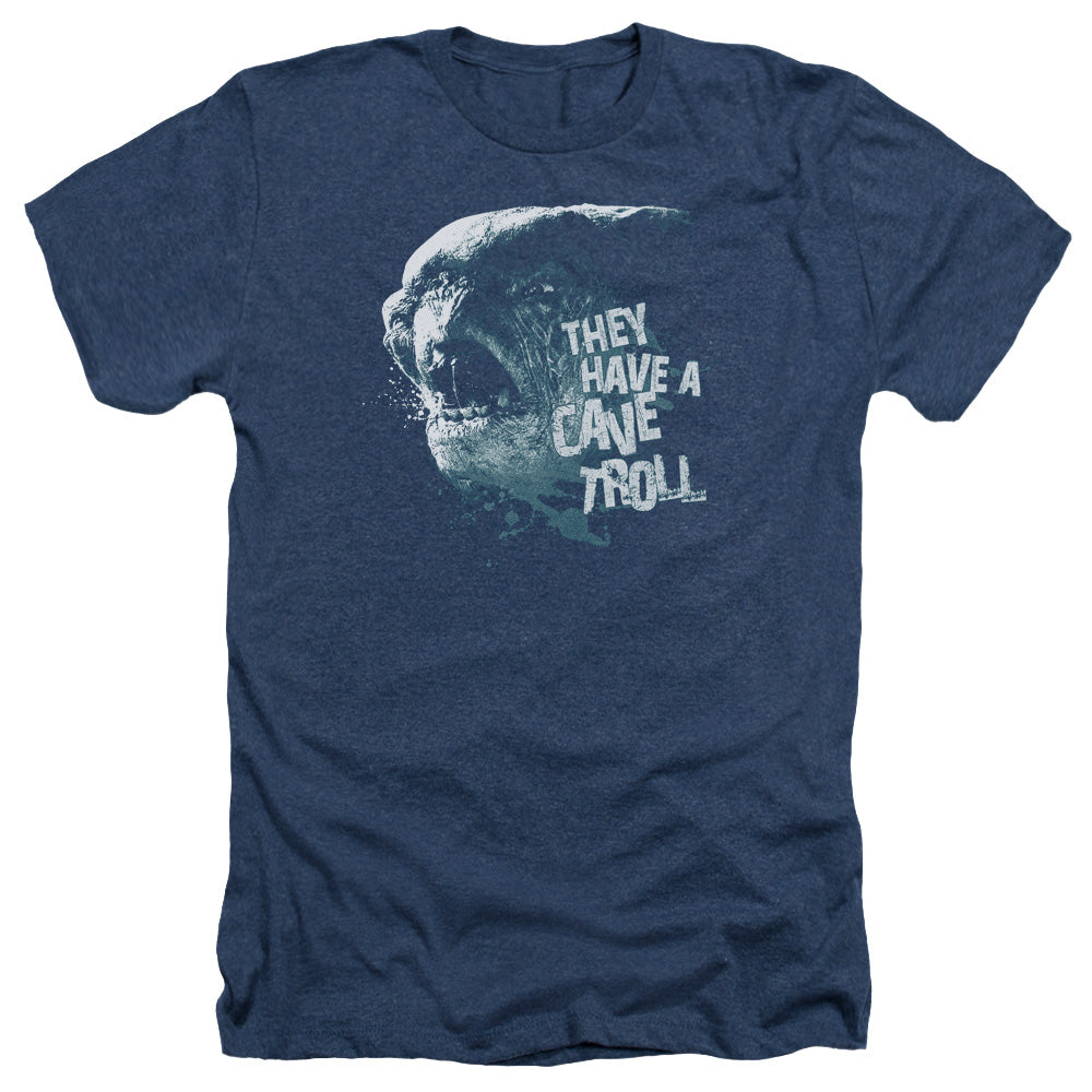 Lord Of The Rings Cave Troll Men's 30/1 Heather 60 40 Poly Short-Sleeve T-Shirt