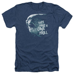 Lord Of The Rings Cave Troll Men's 30/1 Heather 60 40 Poly Short-Sleeve T-Shirt