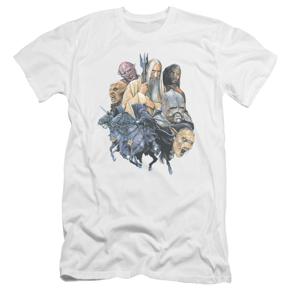 Lord Of The Rings Collage Of Evil Men's Ultra-Soft 30/1 Cotton Slim Short-Sleeve T-Shirt