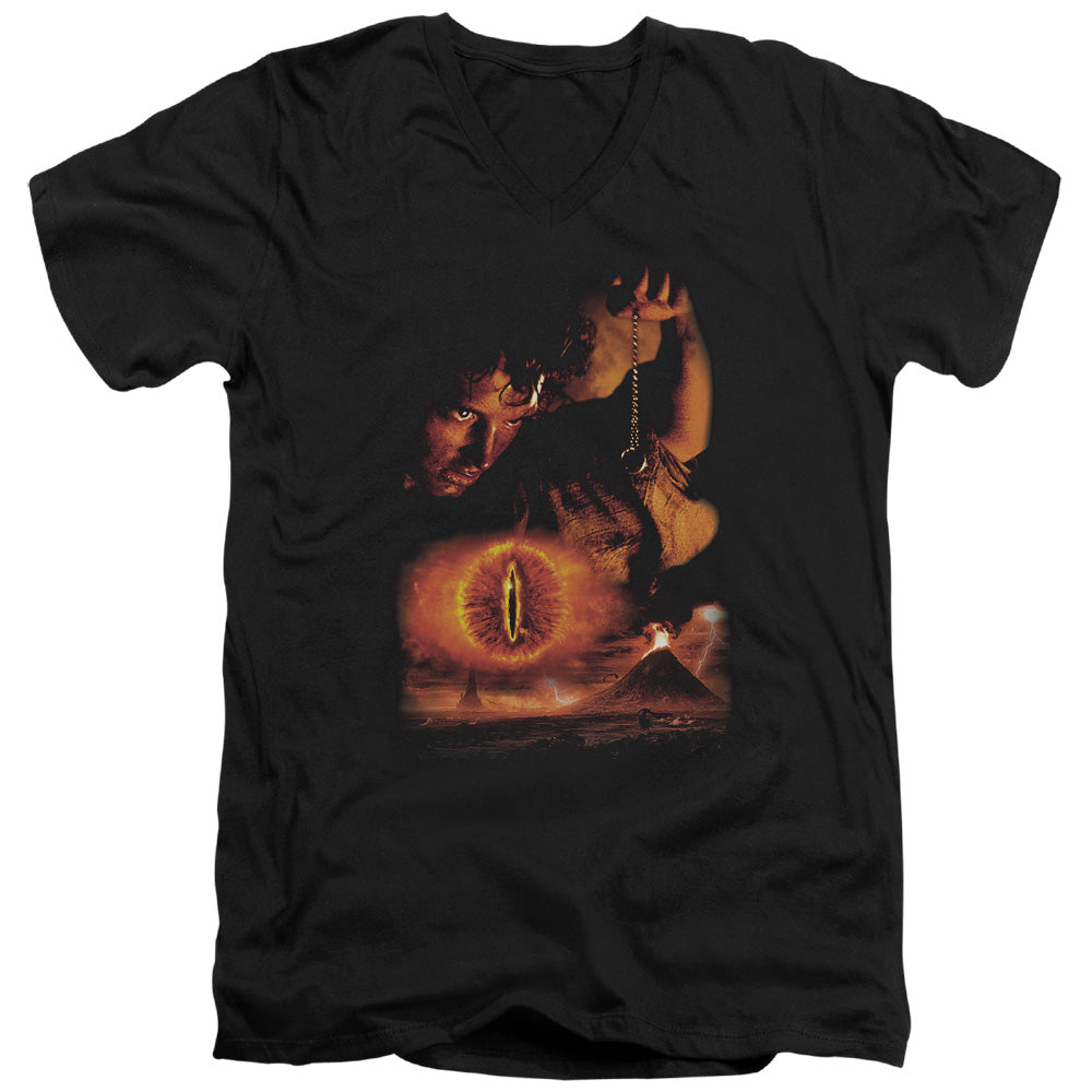 Lord Of The Rings Destroy The Ring Men's 30/1 Cotton Slim V-Neck T-Shirt