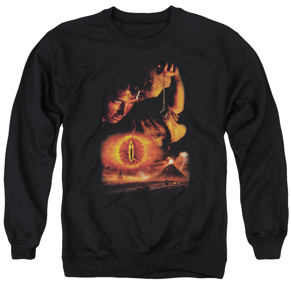 Lord Of The Rings Destroy The Ring Men's Crewneck 50 50 Poly Long-Sleeve T-Shirt
