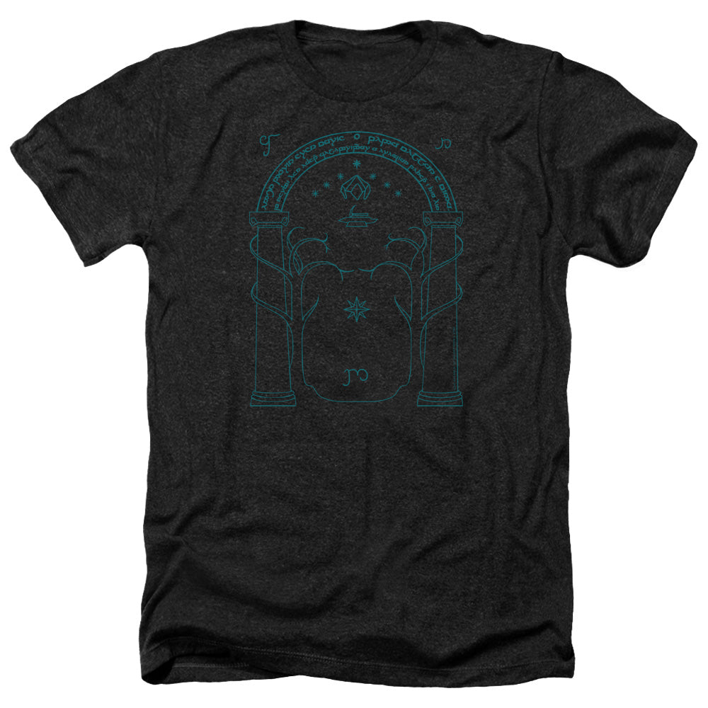 Lord Of The Rings Doors Of Durin Men's 30/1 Heather 60 40 Poly Short-Sleeve T-Shirt