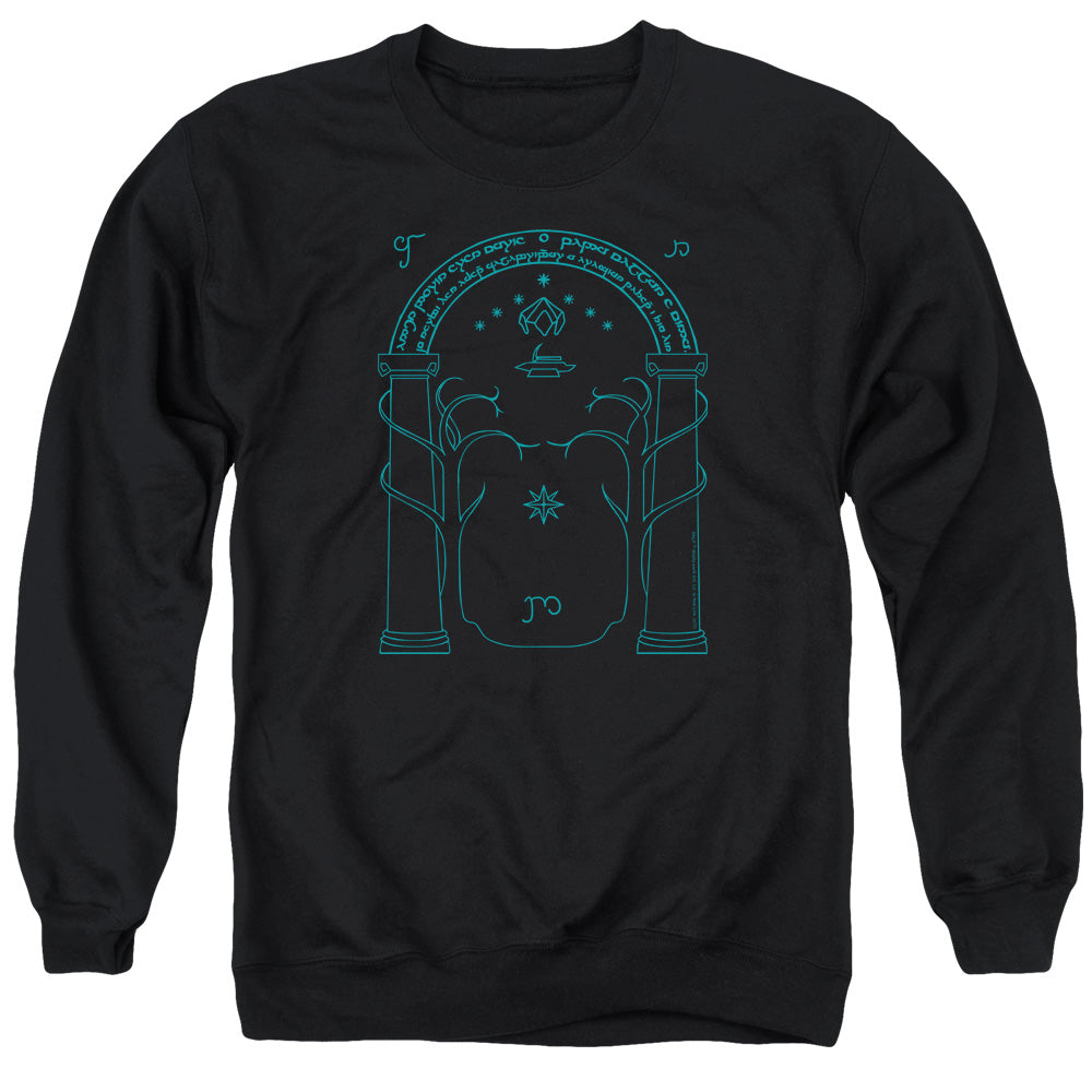 Lord Of The Rings Doors Of Durin Men's Crewneck 50 50 Poly Long-Sleeve T-Shirt