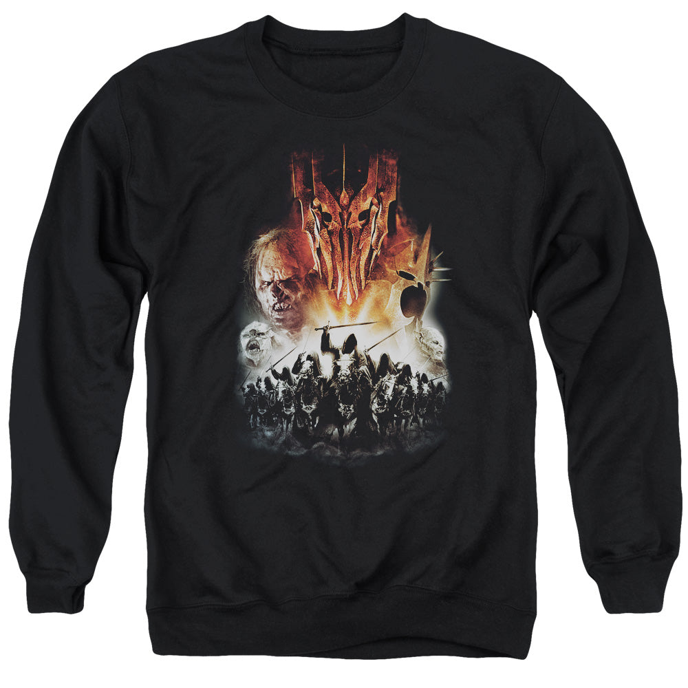 Lord Of The Rings Evil Rising Men's Crewneck 50 50 Poly Long-Sleeve T-Shirt