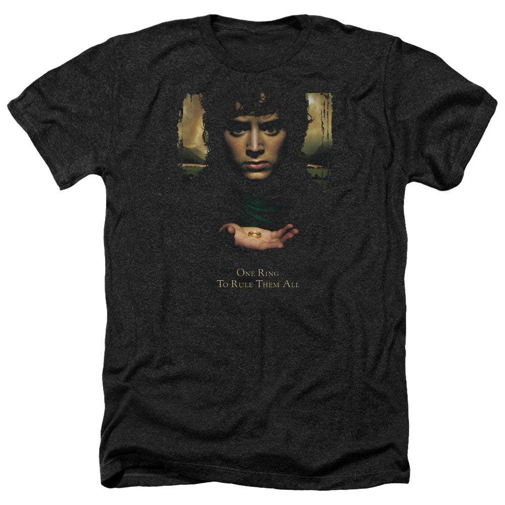 Lord Of The Rings Frodo One Ring Men's 30/1 Heather 60 40 Poly Short-Sleeve T-Shirt