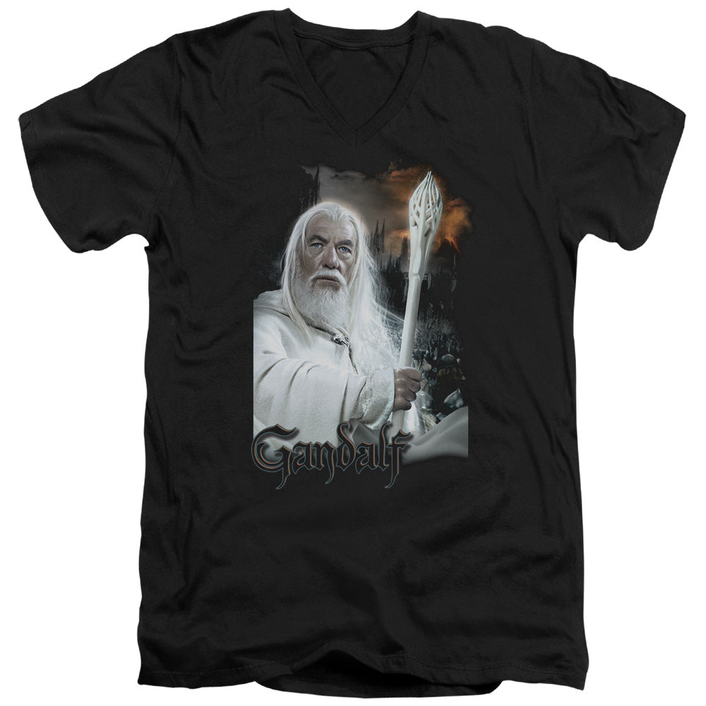 Lord Of The Rings Gandalf Men's 30/1 Cotton Slim V-Neck T-Shirt