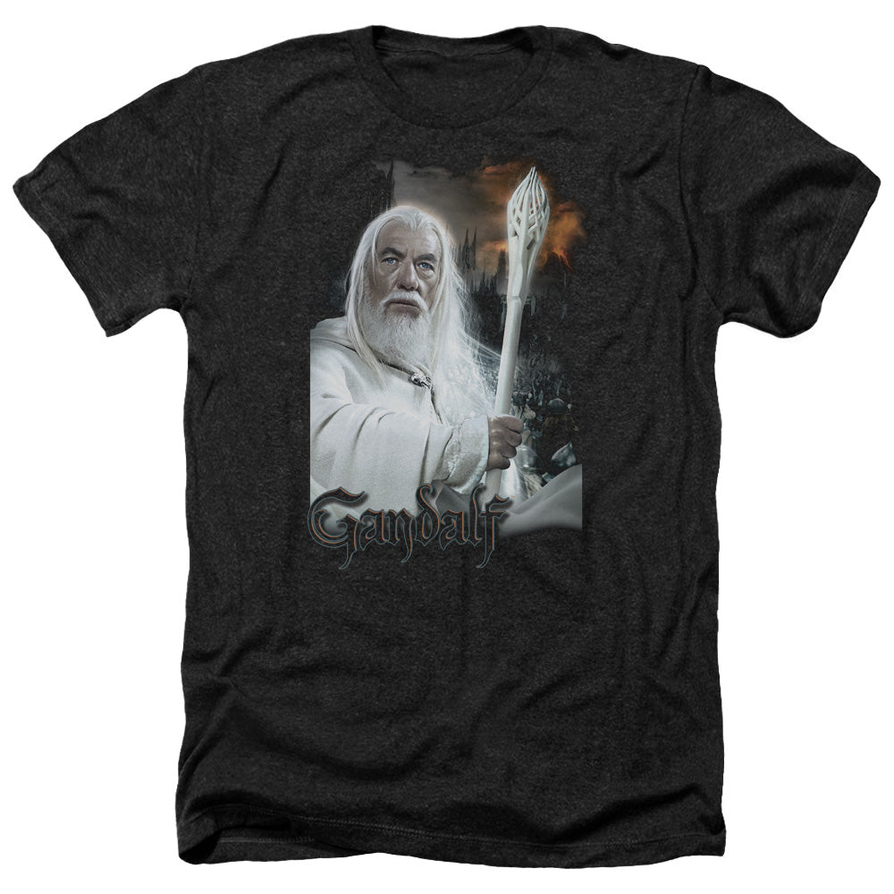 Lord Of The Rings Gandalf Men's 30/1 Heather 60 40 Poly Short-Sleeve T-Shirt