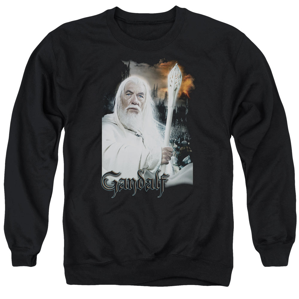 Lord Of The Rings Gandalf Men's Crewneck 50 50 Poly Long-Sleeve T-Shirt