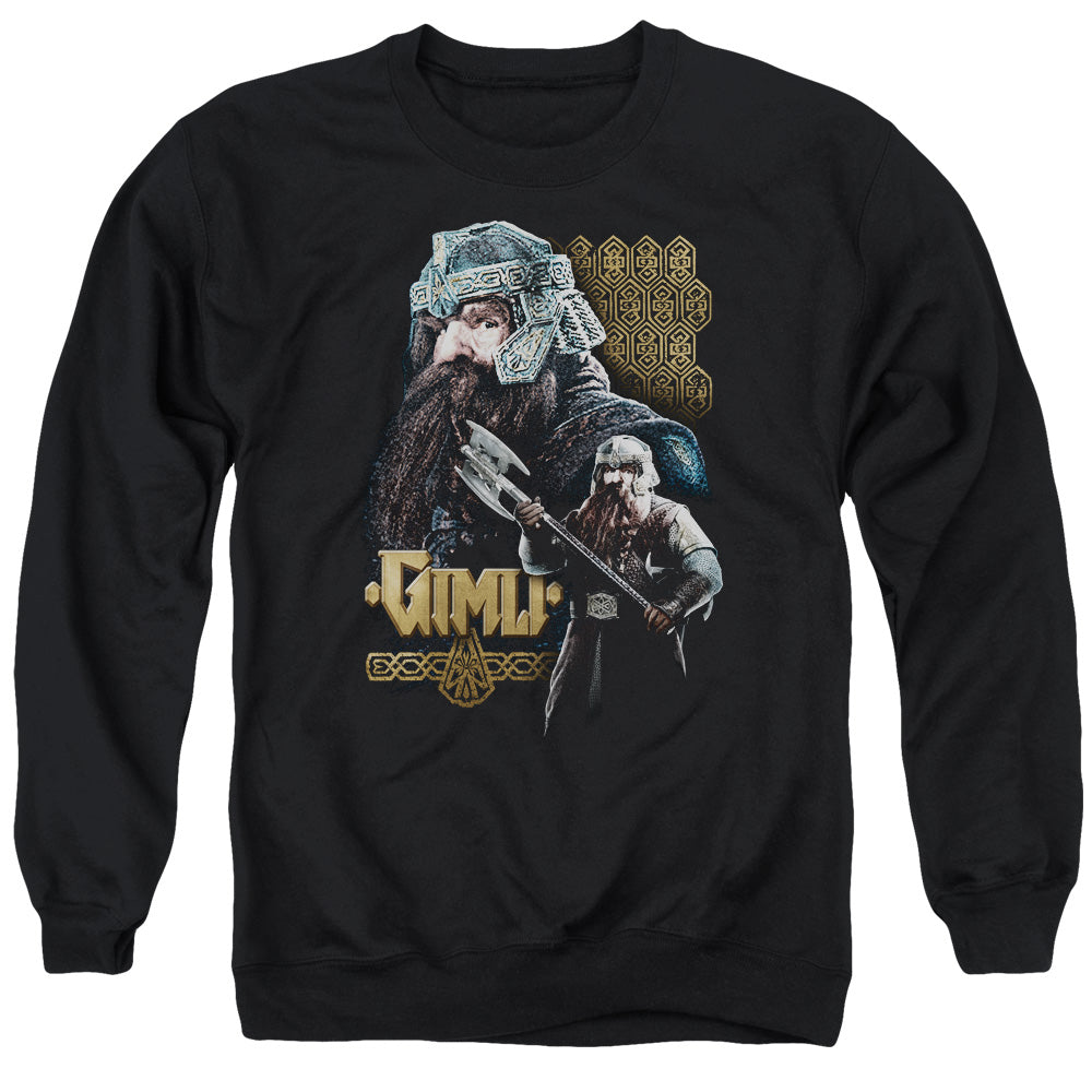Lord Of The Rings Gimli Men's Crewneck 50 50 Poly Long-Sleeve T-Shirt