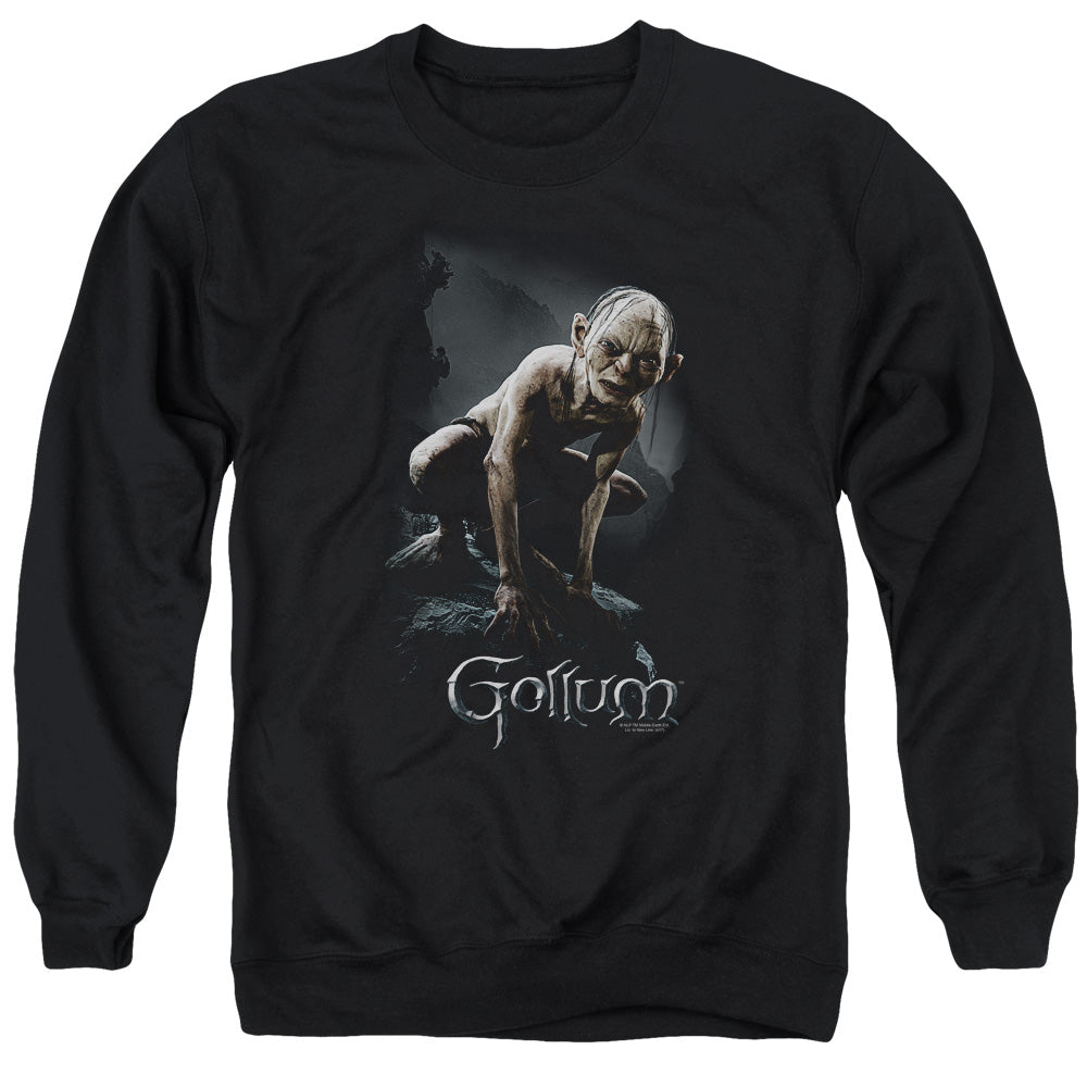 Lord Of The Rings Gollum Men's Crewneck 50 50 Poly Long-Sleeve T-Shirt