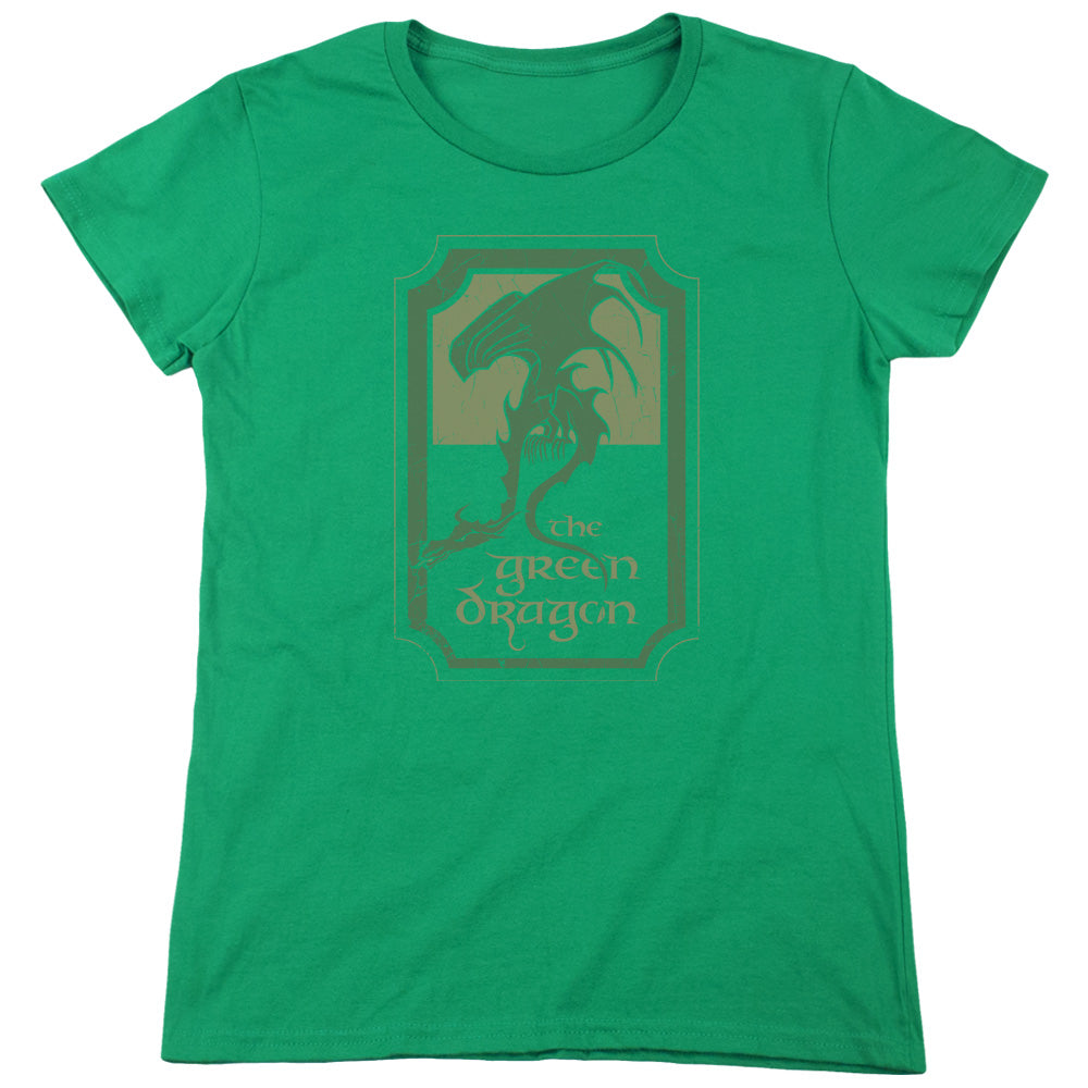 Lord Of The Rings Green Dragon Tavern Women's 18/1 Cotton Short-Sleeve T-Shirt
