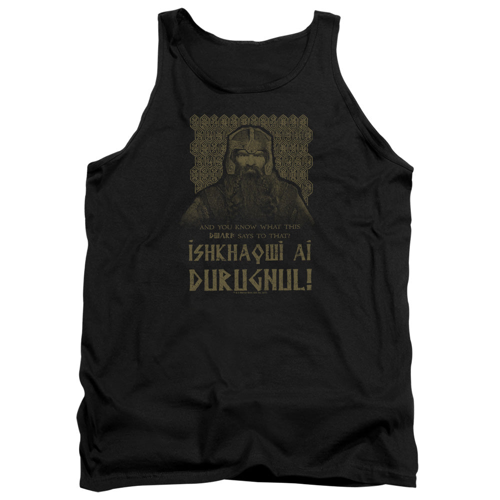 Lord Of The Rings Ishkhaqwi Durugnul Men's 18/1 Cotton Tank Top