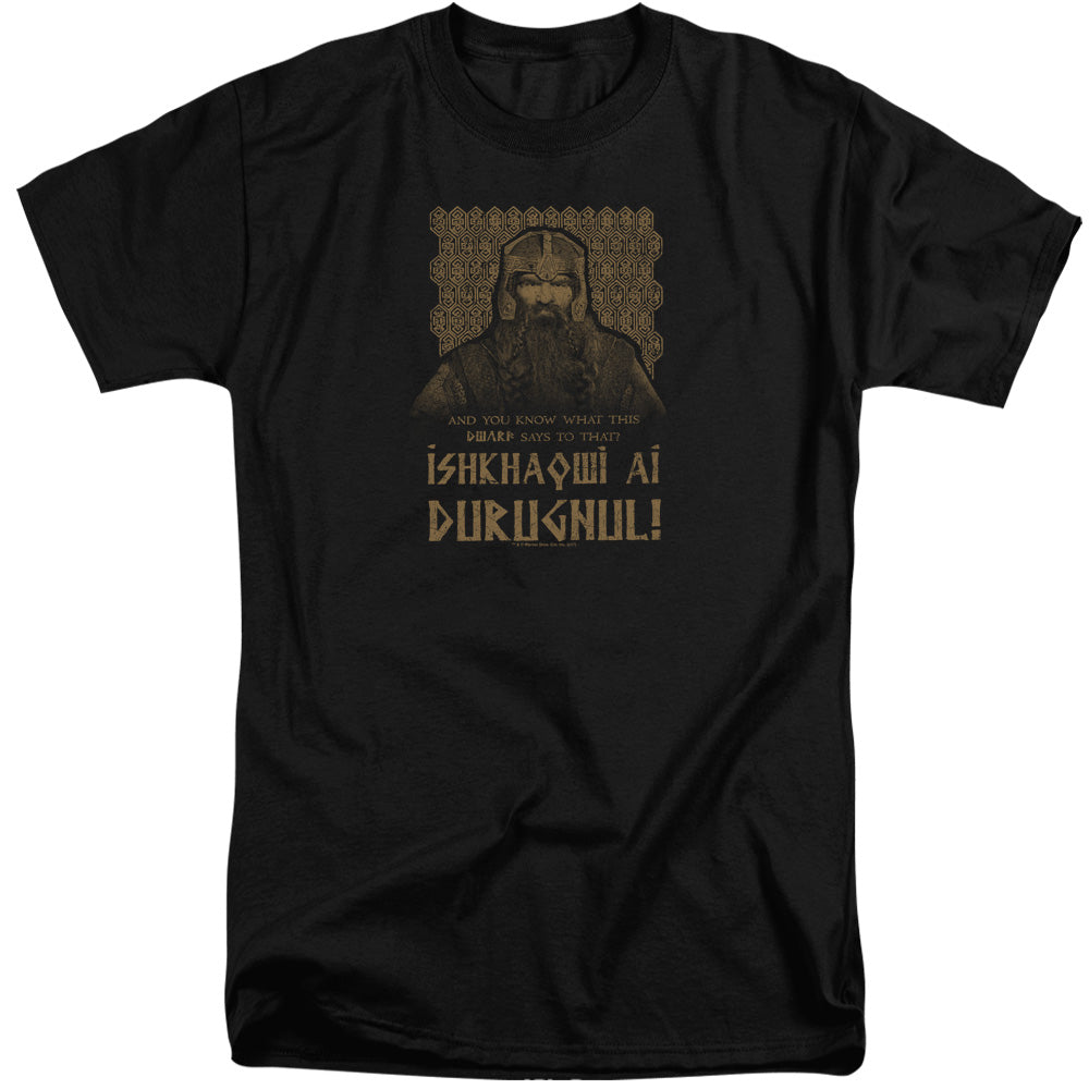 Lord Of The Rings Ishkhaqwi Durugnul Men's 18/1 Tall Cotton Short-Sleeve T-Shirt
