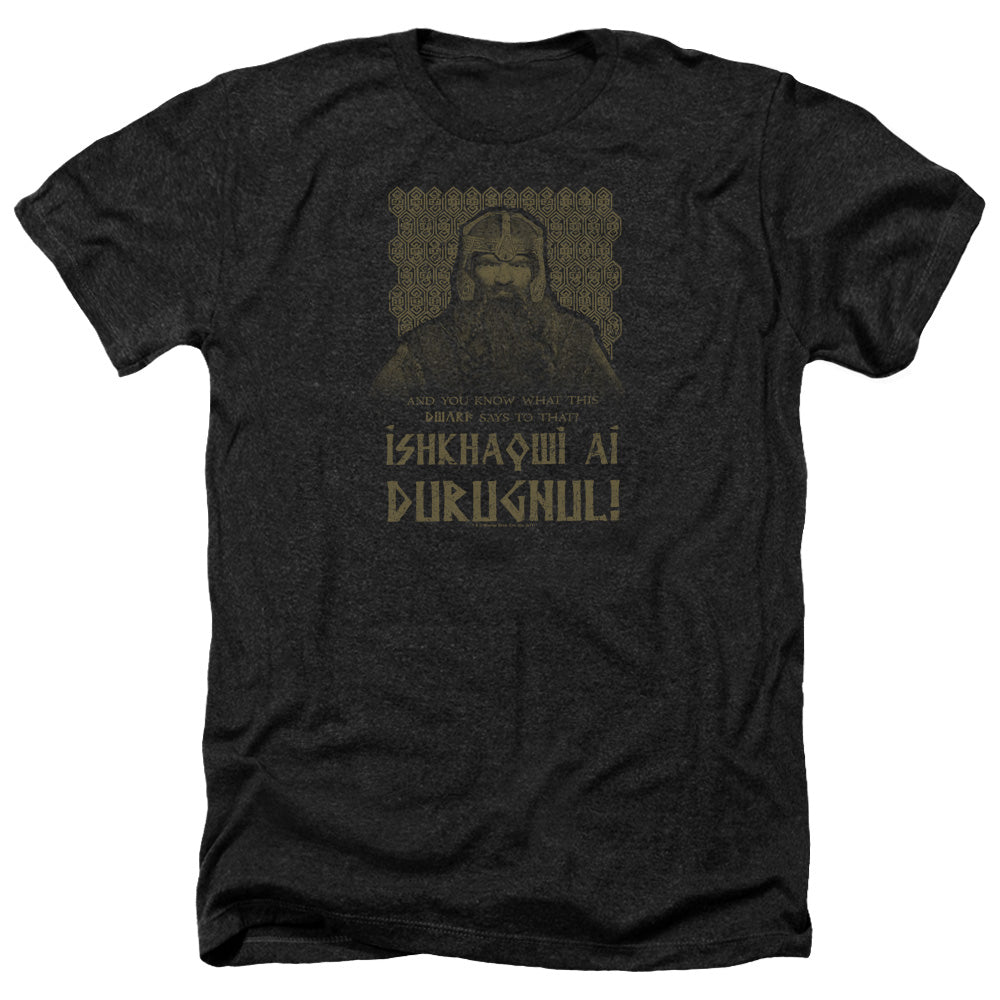 Lord Of The Rings Ishkhaqwi Durugnul Men's 30/1 Heather 60 40 Poly Short-Sleeve T-Shirt