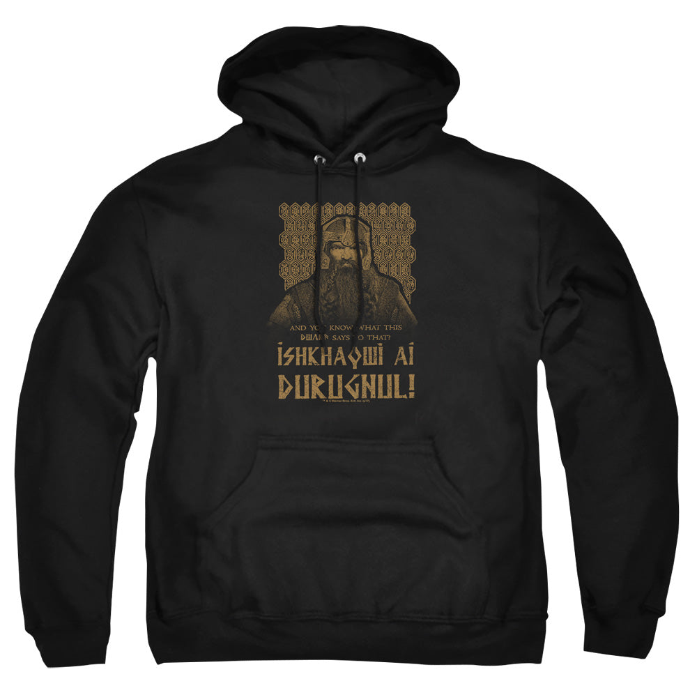 Lord Of The Rings Ishkhaqwi Durugnul Men's Pull-Over 75 25 Poly Hoodie