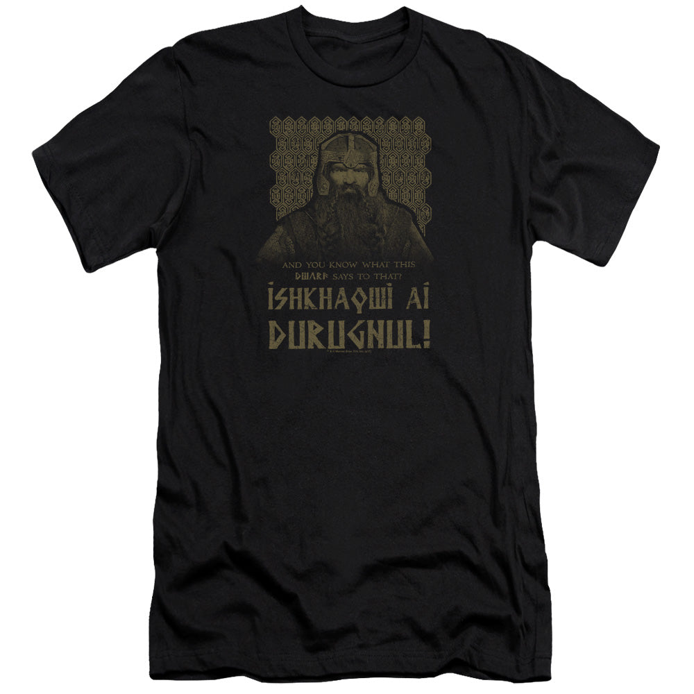 Lord Of The Rings Ishkhaqwi Durugnul Men's Ultra-Soft 30/1 Cotton Slim Short-Sleeve T-Shirt