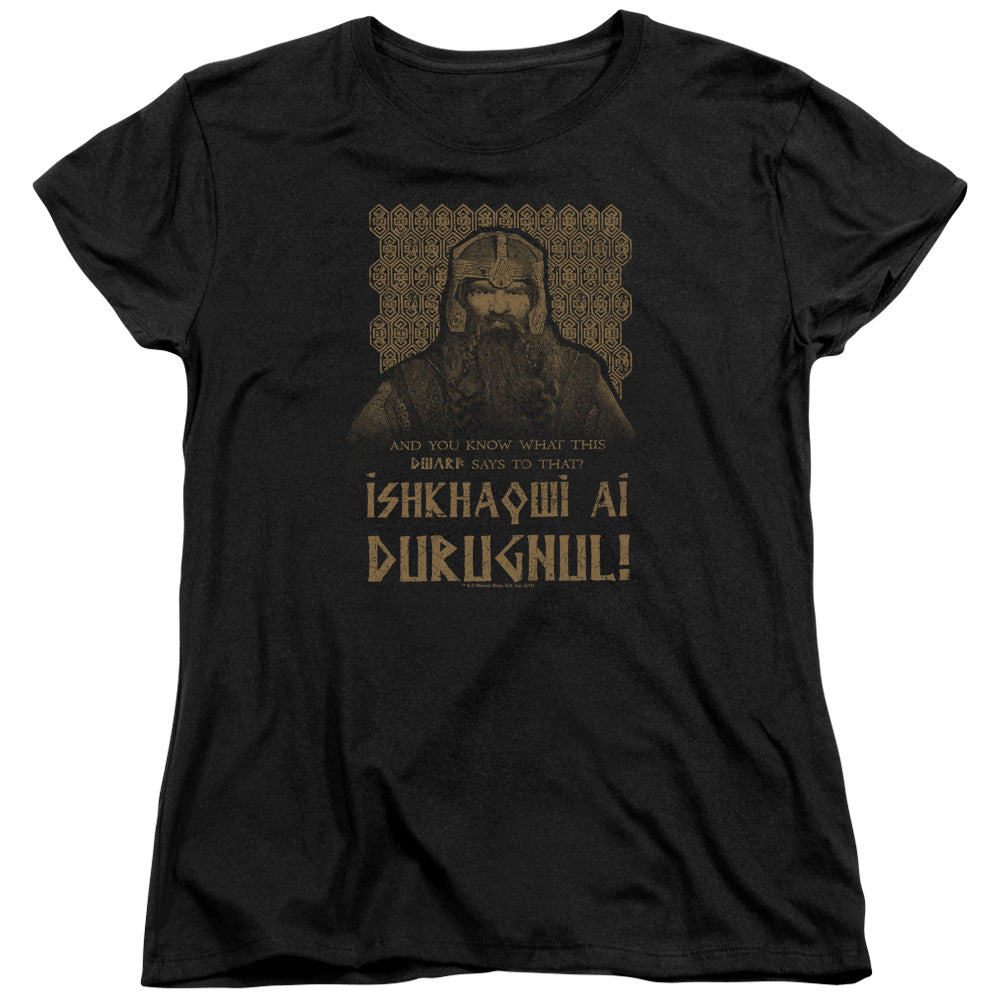 Lord Of The Rings Ishkhaqwi Durugnul Women's 18/1 Cotton Short-Sleeve T-Shirt