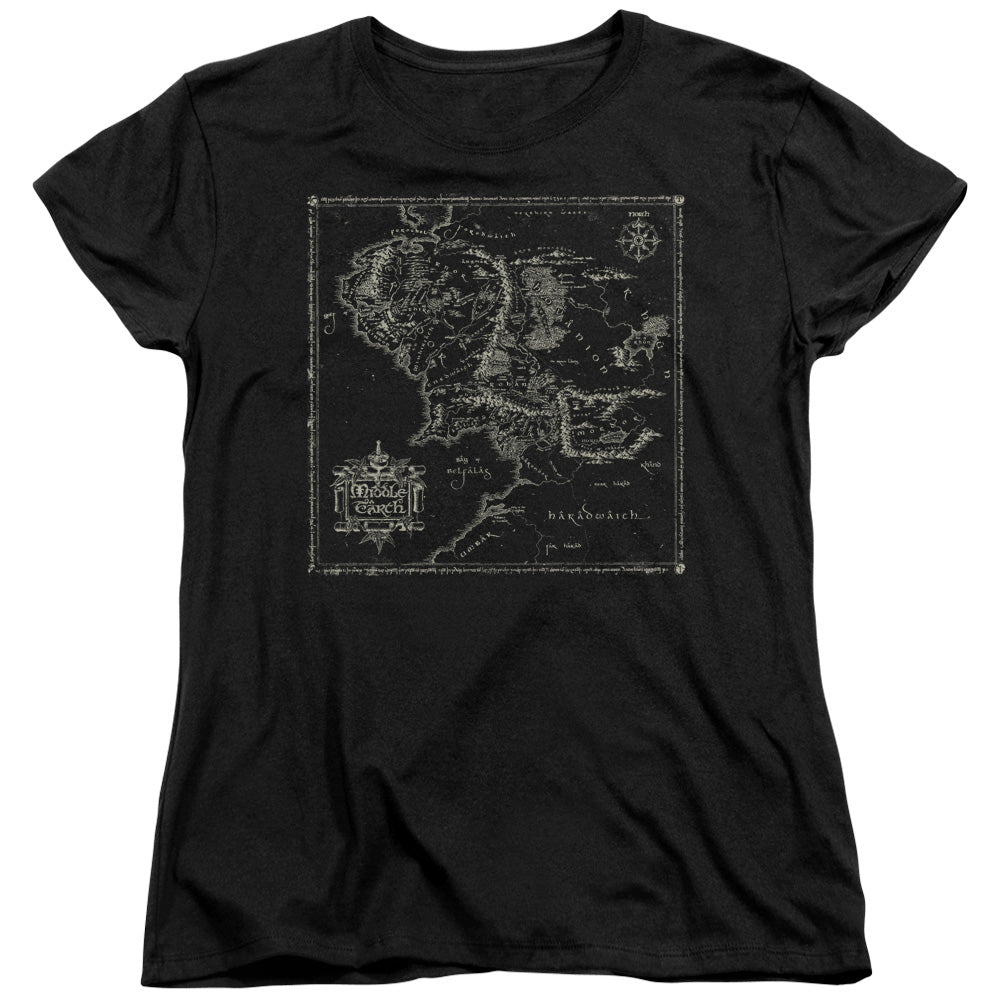 Lord Of The Rings Map Of Me Women's 18/1 Cotton Short-Sleeve T-Shirt