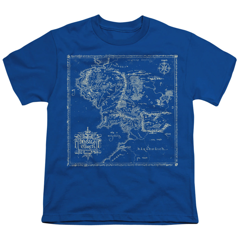 Lord Of The Rings Map Of Me Youth 18/1 100% Cotton Short-Sleeve T-Shirt