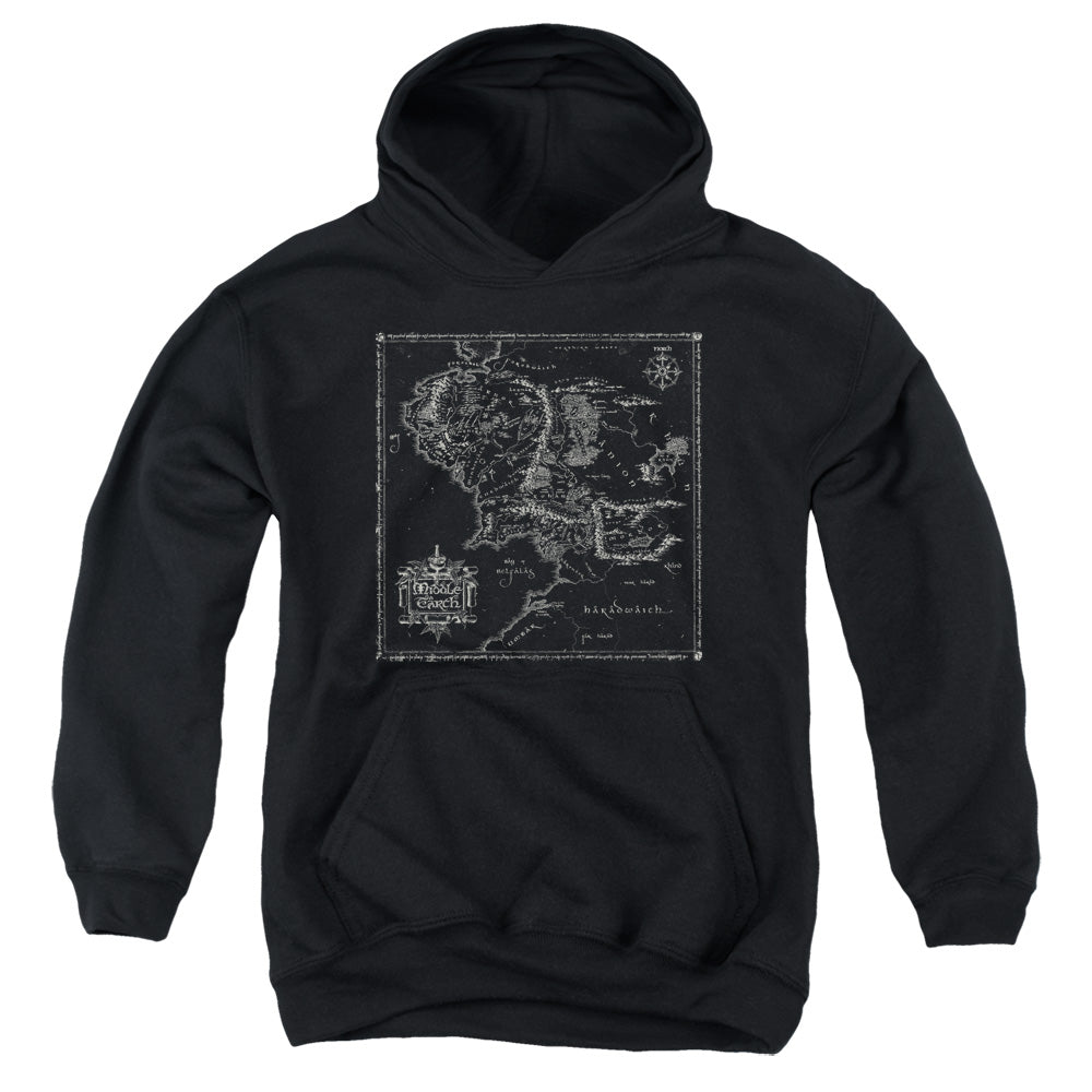 Lord Of The Rings Map Of Me Youth Cotton Poly Pull-Over Hoodie