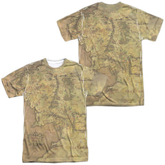 Lord Of The Rings Middle Earth Map (Front/Back Print) Men's Regular Fit Polyester Short-Sleeve T-Shirt