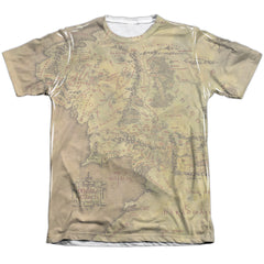 Lord Of The Rings Middle Earth Map Men's Regular Fit Poly Cotton Short-Sleeve T-Shirt