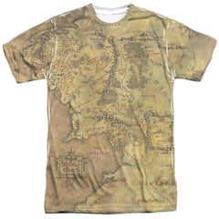 Lord Of The Rings Middle Earth Map Men's Regular Fit Polyester Short-Sleeve T-Shirt