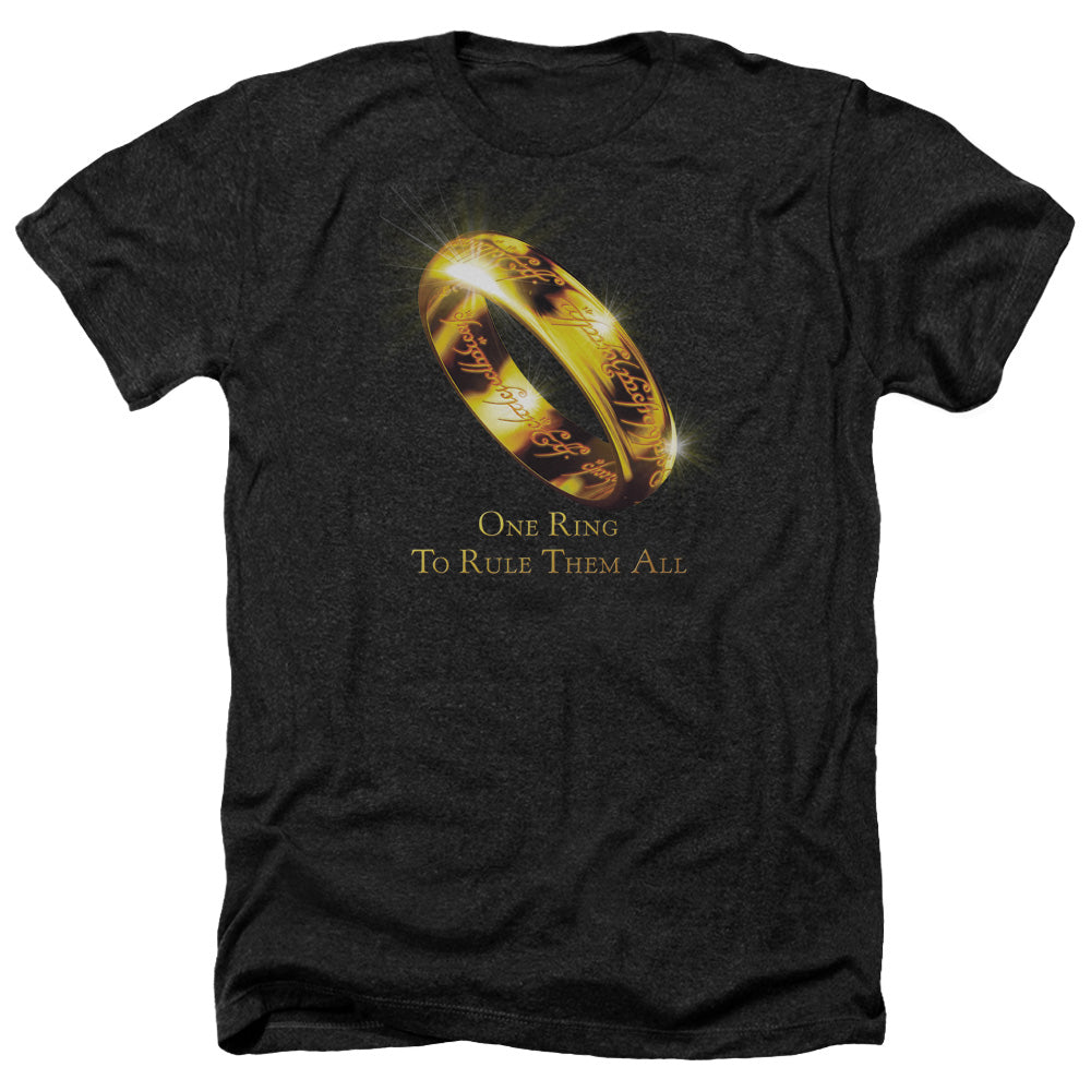 Lord Of The Rings One Ring To Rule Them All Men's 30/1 Heather 60 40 Poly Short-Sleeve T-Shirt