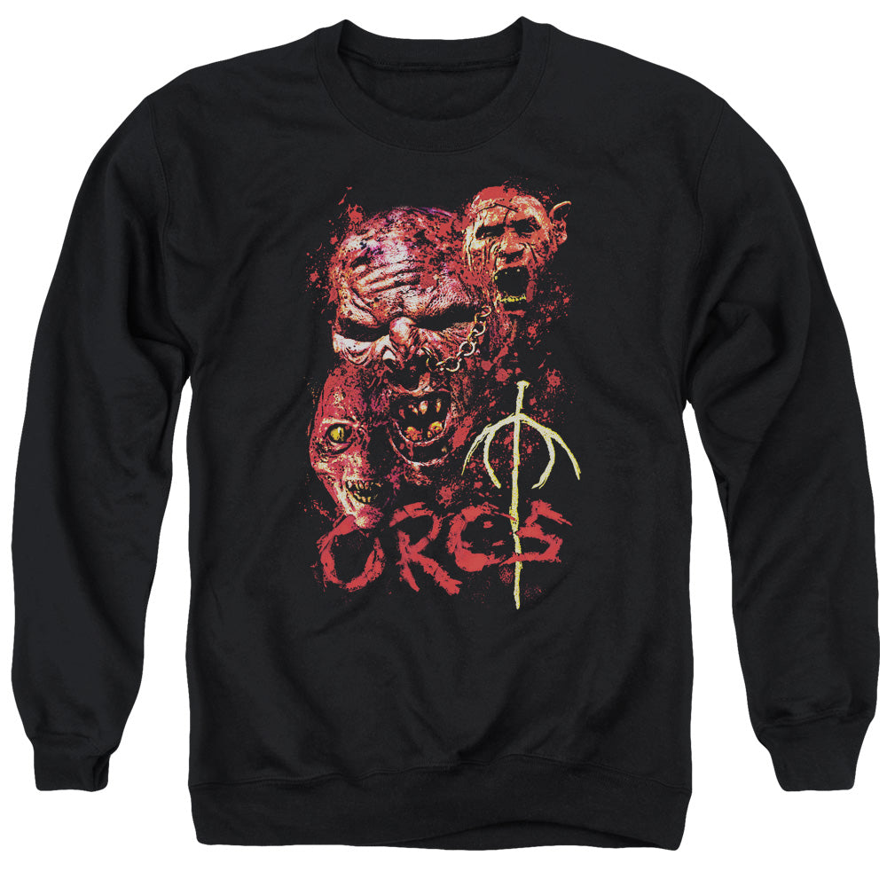 Lord Of The Rings Orcs Men's Crewneck 50 50 Poly Long-Sleeve T-Shirt