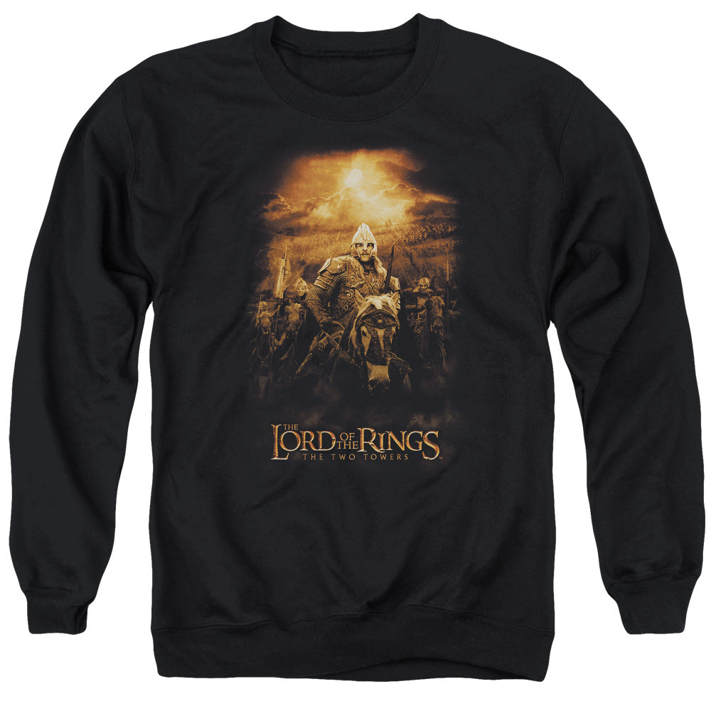 Lord Of The Rings Riders Of Rohan Men's Crewneck 50 50 Poly Long-Sleeve T-Shirt
