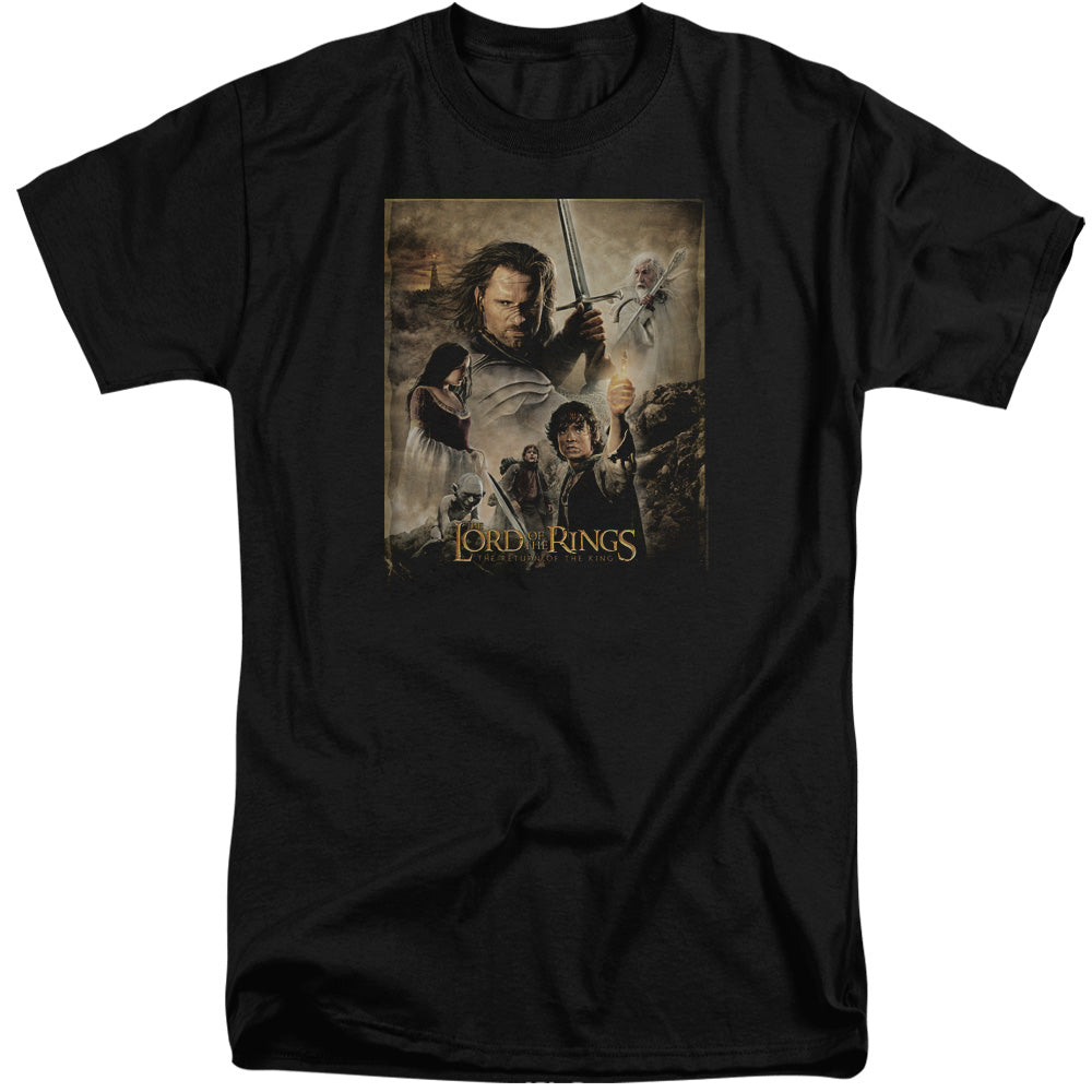 Lord Of The Rings Rotk Poster Men's 18/1 Tall Cotton Short-Sleeve T-Shirt
