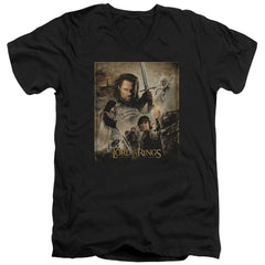 Lord Of The Rings Rotk Poster Men's 30/1 Cotton Slim V-Neck T-Shirt